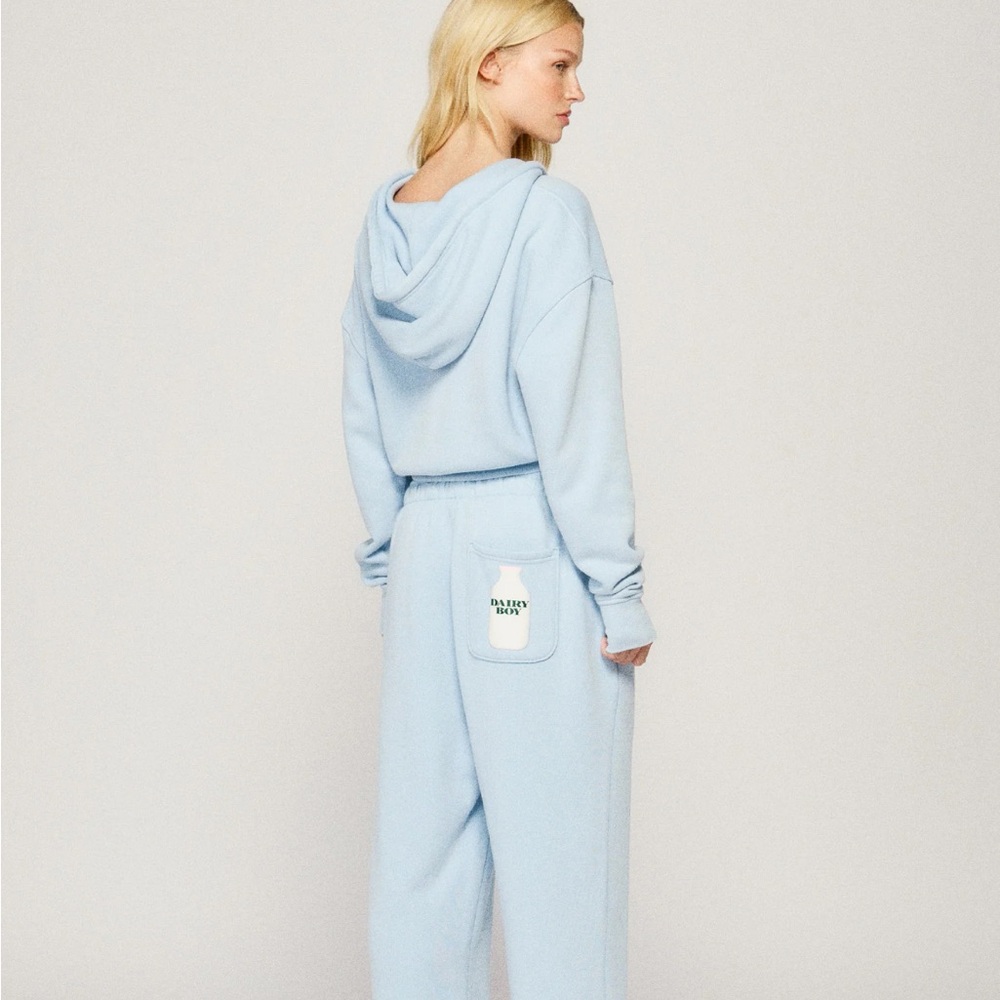 Dairy boy Light Blue Hoodie and Sweatpants Set size small